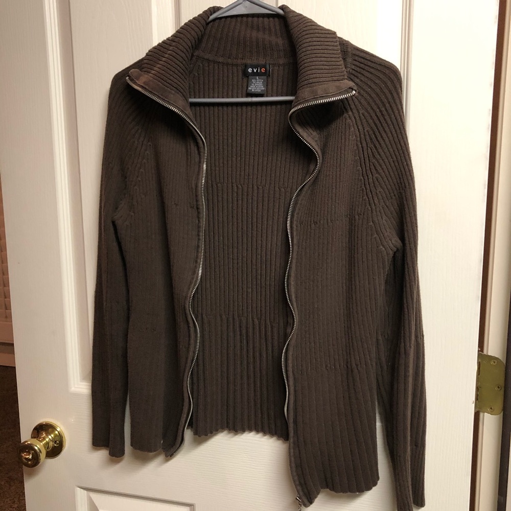 Brown zipper sweater